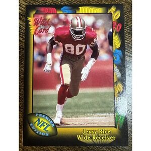 1991 Wild Card #73 Jerry Rice San Francisco 49ers Football Card NFL